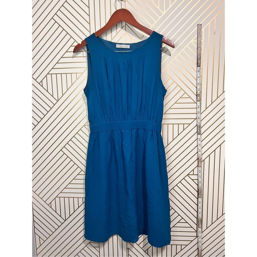 Anthropologies Hero & Leander Women's Silk Sleeveless Dress Blue Size Medium